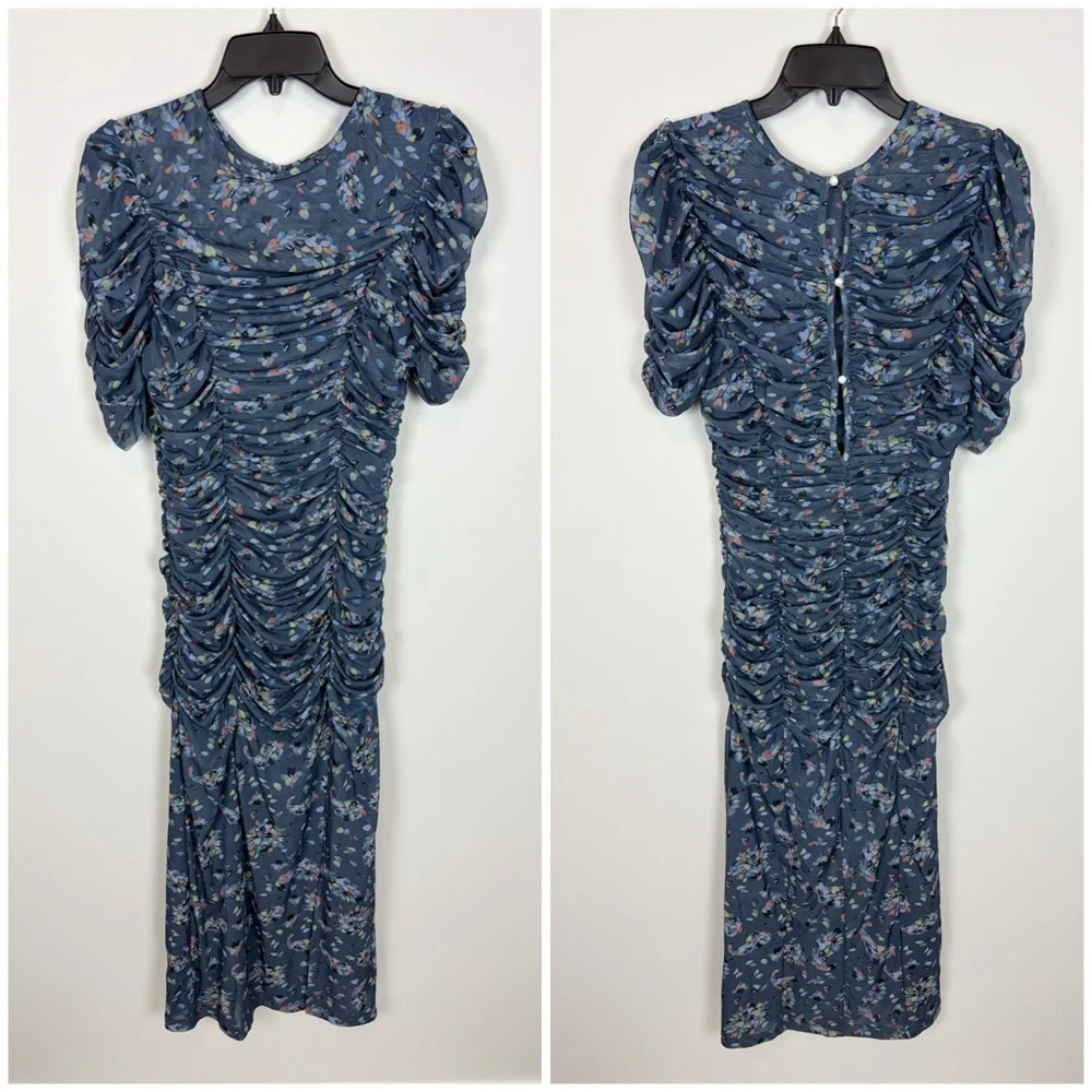 Free People Briella Midi Dress in Navy Combo